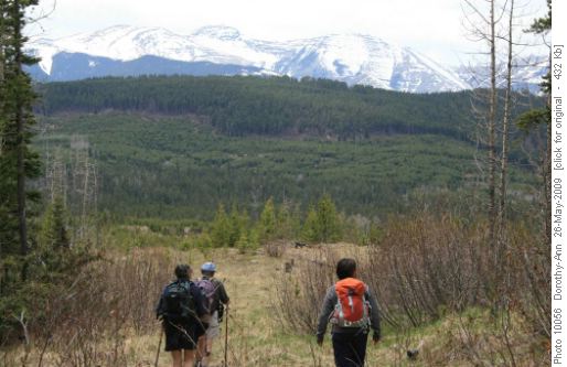 Coming off the ridge facing Moose Mtn