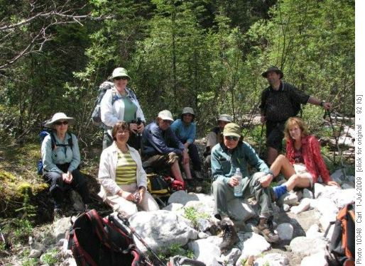 Some of the group in Rocky Creek