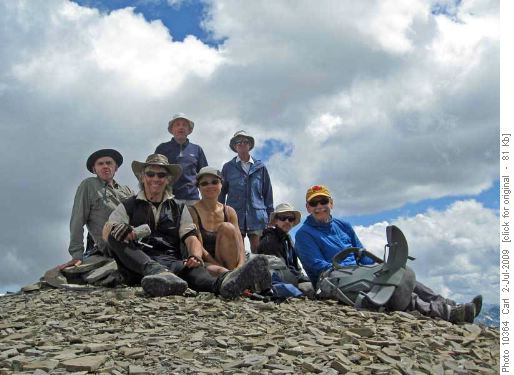 Both groups together at high point of the traverse (Mt Cornwall)