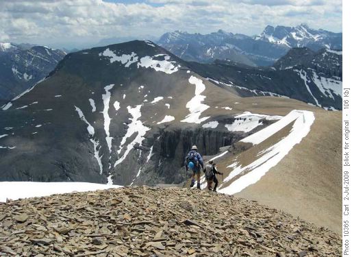 Anti-clockwise group heading from Cornwall to Outlaw (Mt Rae in right background)
