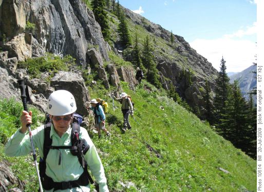 Traversing the south slopes of Mt Putnik Traversing the south slopes of Mt Putnik