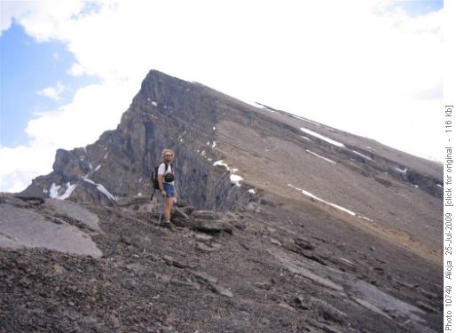 James on the north ridge to Screed Mountain