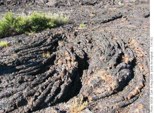 Pahoehoe (ropy) lava