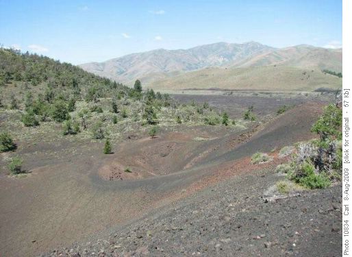 "Parasitic" crater on the side of Big Crater