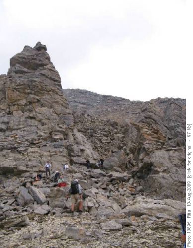 Mt Niles scramble route and pinnacles