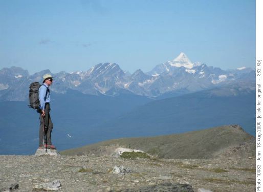 {607 Dam Gan} on Indian Ridge with Mount Robson in the distance.