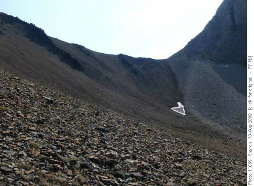 Trail up to Grizzly Col, Mount Tyrwhitt on Right