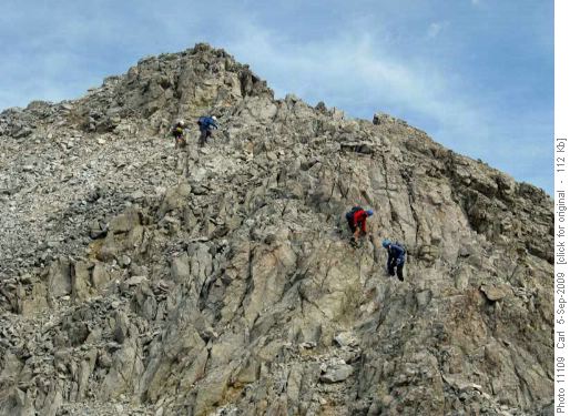 Descending off Mt Brett