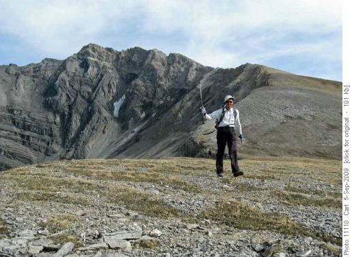David and the summit ridge of Mt Brett