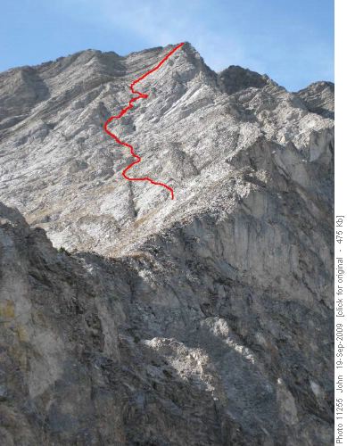 Mount Storelk - approximate route taken Sept. 2009
