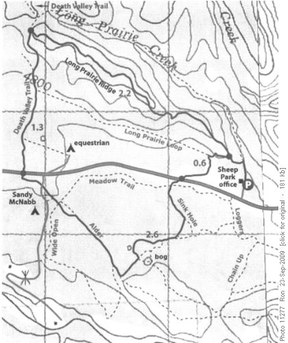 Long Prairie trail near Sandy McNabb