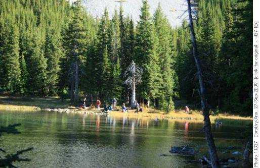 Taking a final rest break at Elbow Lake