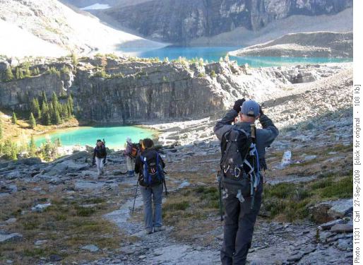 Leaving Lefroy and Oesa Lakes for the Yukness Ledge