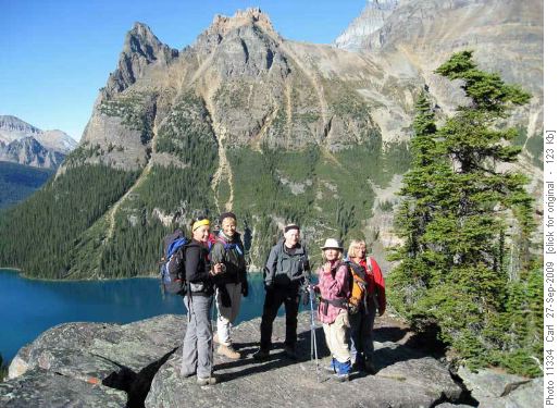 At Opabin Prospect (Lake O'Hara and Wiwaxy Peaks in background)