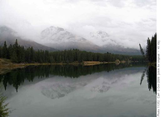 Fairholme Range reflected in Johnson Lake Fairholme Range reflected in Johnson Lake