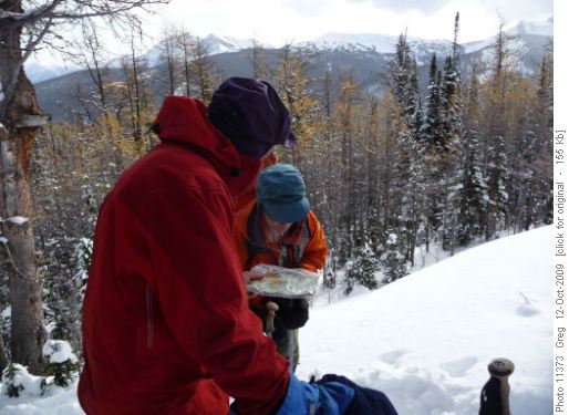 Too high above Twin Lakes,Sim and Dennis consult GPS and map