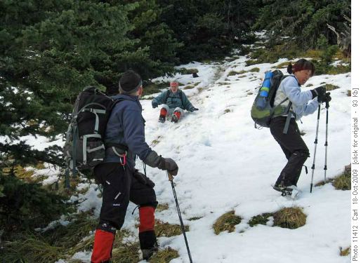 Bum-sliding the south slope