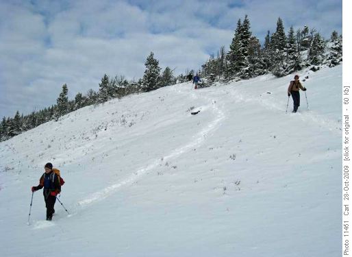 Typical of the snow cover for the day