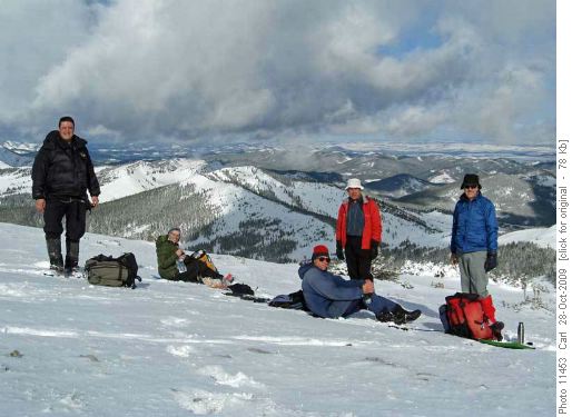 Adrian, Karen, Manfred, Carl and Ron on Windy Peak