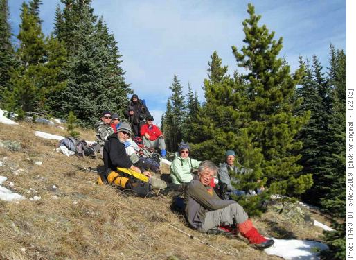 Lunch break on Surveyor's Ridge