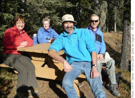 Jumpingpound loop picnic table: {1314 Barb Brunton}, {309 June Sobon}, {278 Francisco Gali} & {177 Ron Hunter}