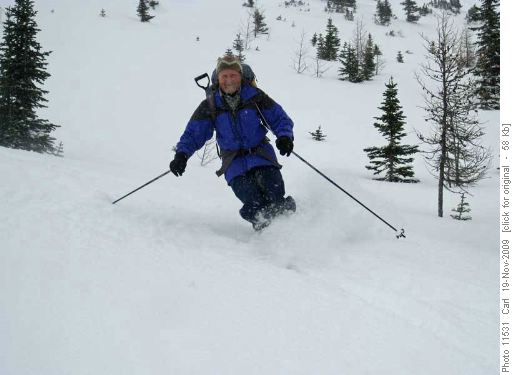 Bill showing how powder should be skied Bill showing how powder should be skied