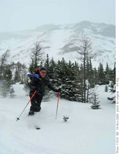 Carl on his new AT skis Carl on his new AT skis