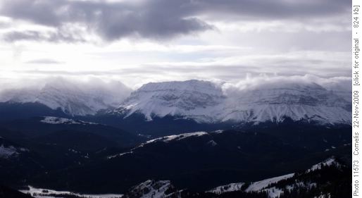 The clouds lifted, revealing the Front Ranges. Mt Armstrong at centre (2,804m)