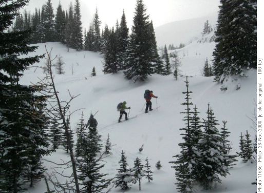 Climbing below Burstall Pass