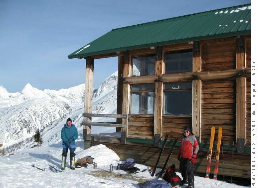 {212 Dav Mu} and {486 Pet Hou} at the Asulkan cabin, Roger's pass.