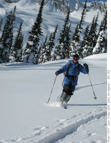 Sheltered powder at Balu pass.