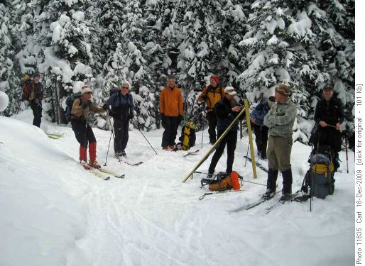 Skinning up at Simpson Pass junction