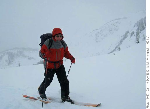 Peter arriving at Healy Pass