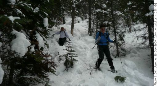 Off trail return from lake