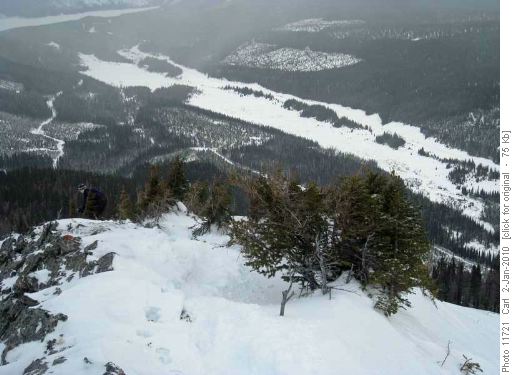 View back down from Commonwealth Ridge (see cars near right side)