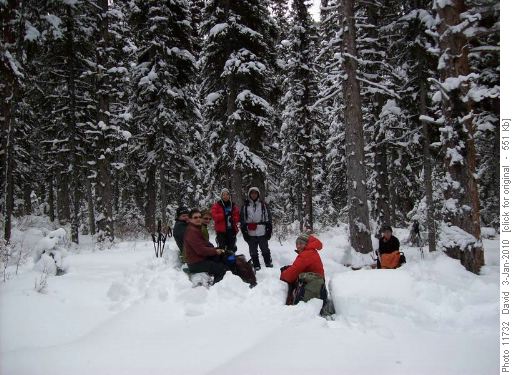 Lunch at the former site of the trapper's cabin