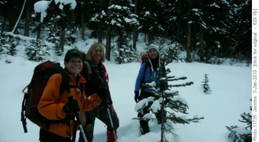 Ladies taking their turn breaking trail