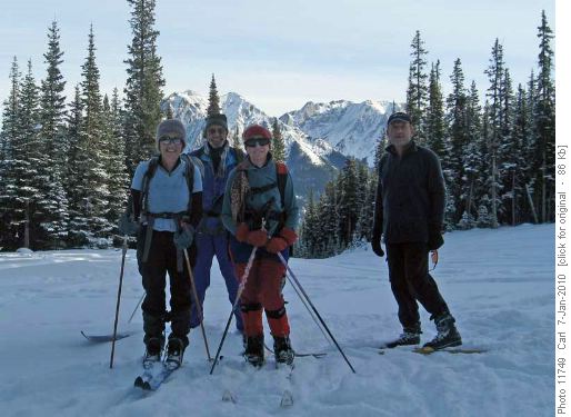 Shirley, Bernard, Christine and Carl at the top of the Marmot trail