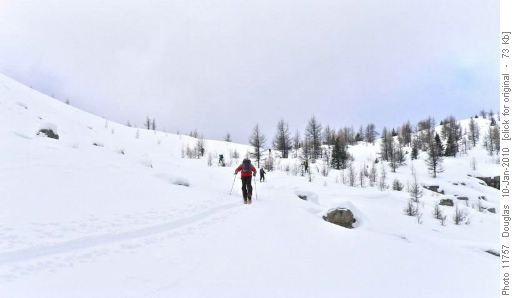 climb through the rocks towards the ridge