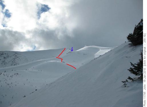 Terrain on Baker creek side of the Pumpkin traverse