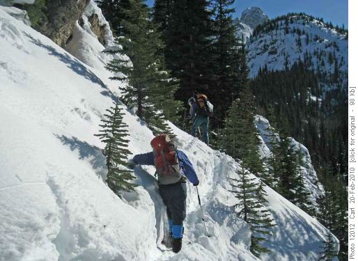 A gnarly bit on the climb to south Burstall Pass