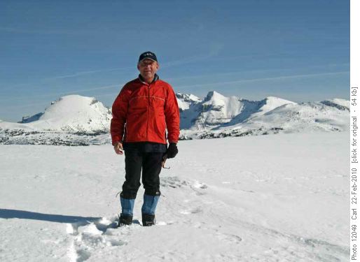 Carl on the Monarch Ramparts (Goats Eye and Great Divide lifts in background)