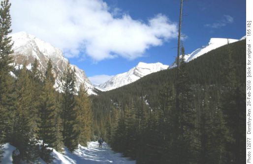 Looking up to the col by James Walker Mtn