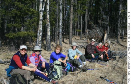Enjoying the sun at the top (almost)