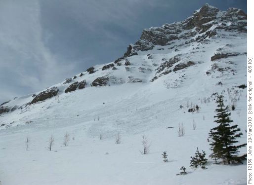 Avalanches off Fossil mountain