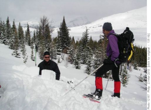 Dave & Bob checking the snowpack