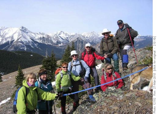 Group at summit of Bull Creek Hills