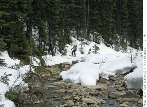 Descending beside Epaulet Creek