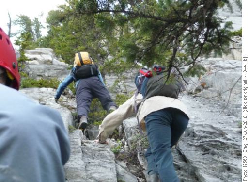 1_Gulley Scrambling past the slabs or name that butt