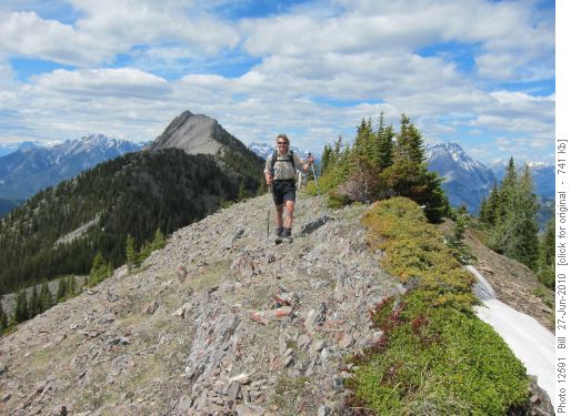 Gary on the ridge, looking back to the third peak